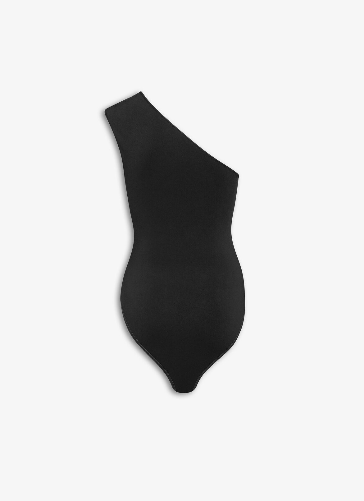 ONE SHOULDER BODY IN STRETCH KNIT  ALAÏA BLACK ONE SHOULDER BODY IN STRETCH KNIT